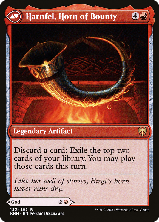 Birgi, God of Storytelling // Harnfel, Horn of Bounty | Kaldheim #123 [foil]