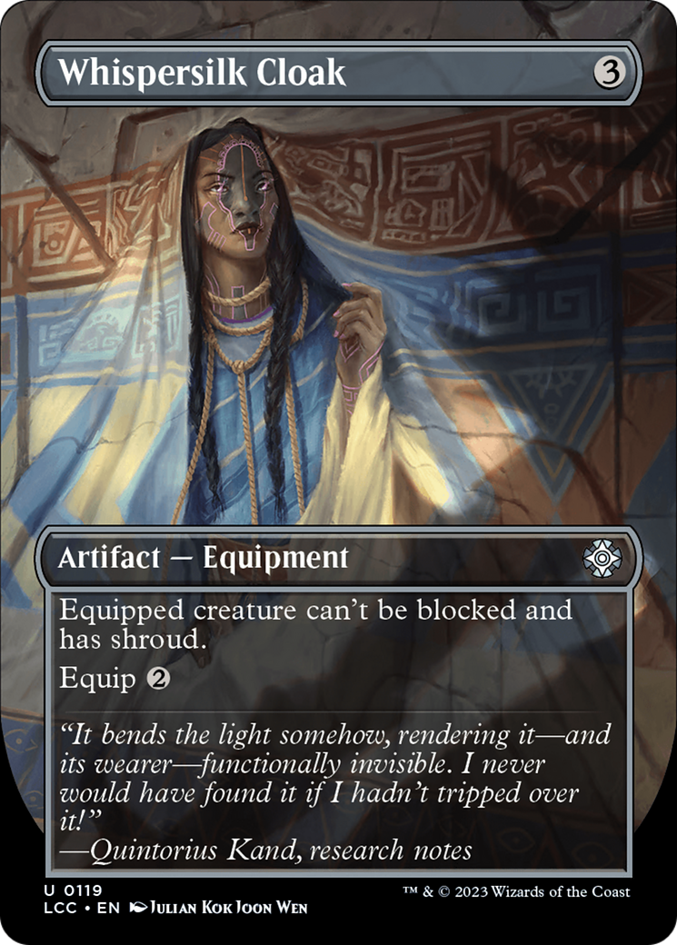 Whispersilk Cloak | The Lost Caverns of Ixalan Commander #119