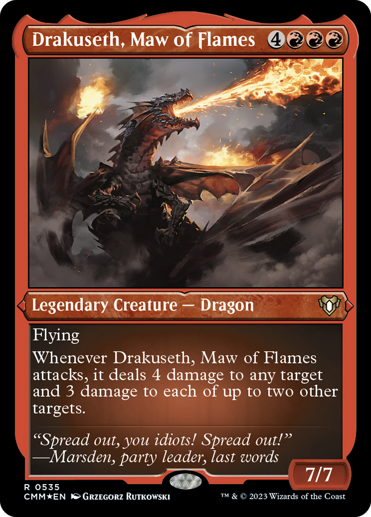 Drakuseth, Maw of Flames | Commander Masters #535 [etched]