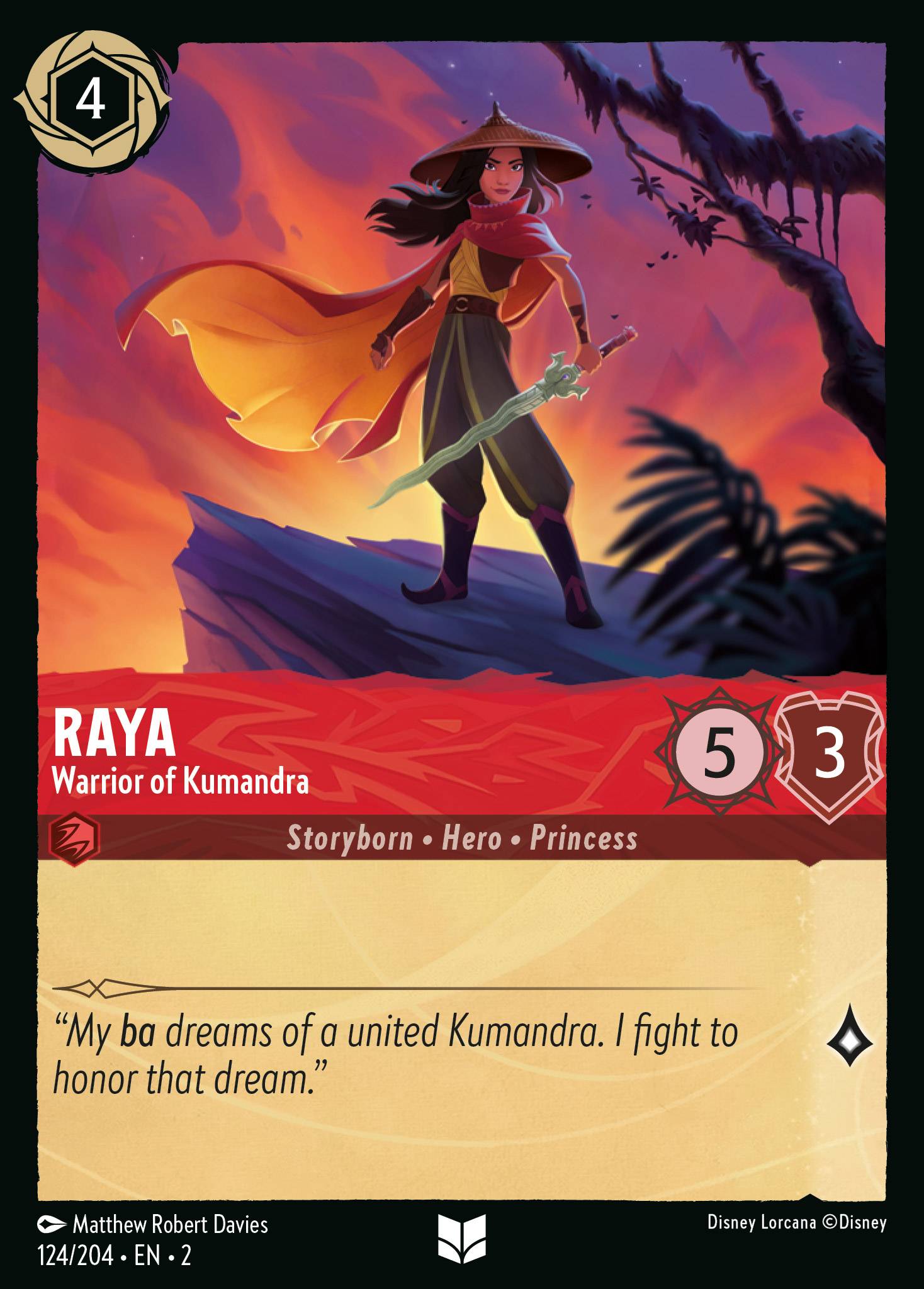 Raya - Warrior of Kumandra | Rise of the Floodborn #124 [foil]