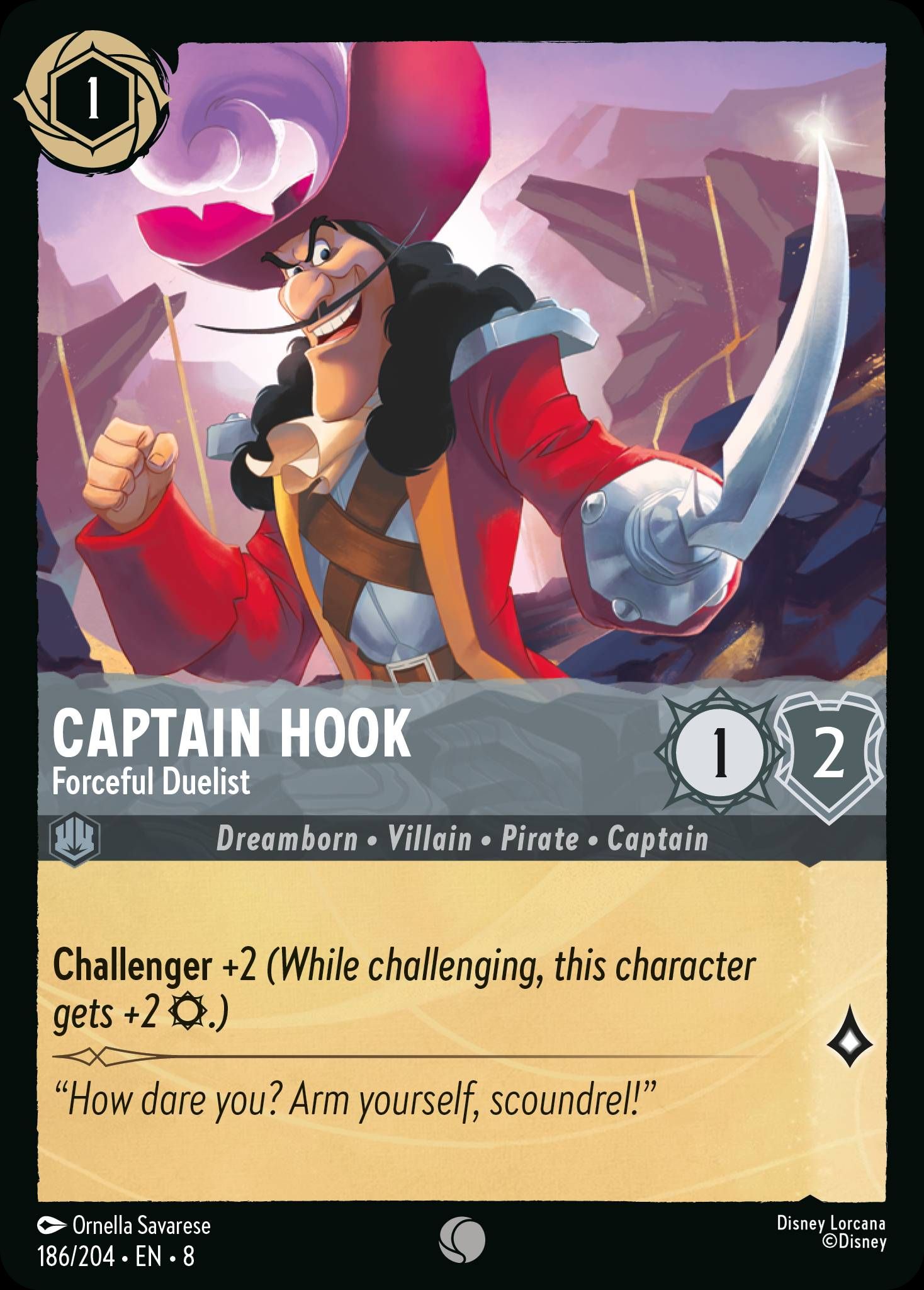 Captain Hook - Forceful Duelist | Reign of Jafar #186 [foil]