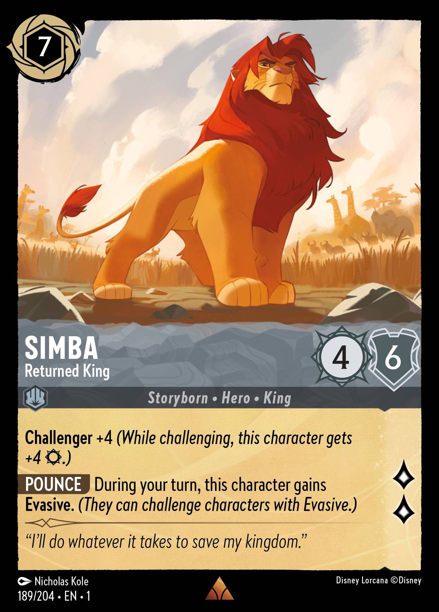 Simba - Returned King | The First Chapter #189 [foil]