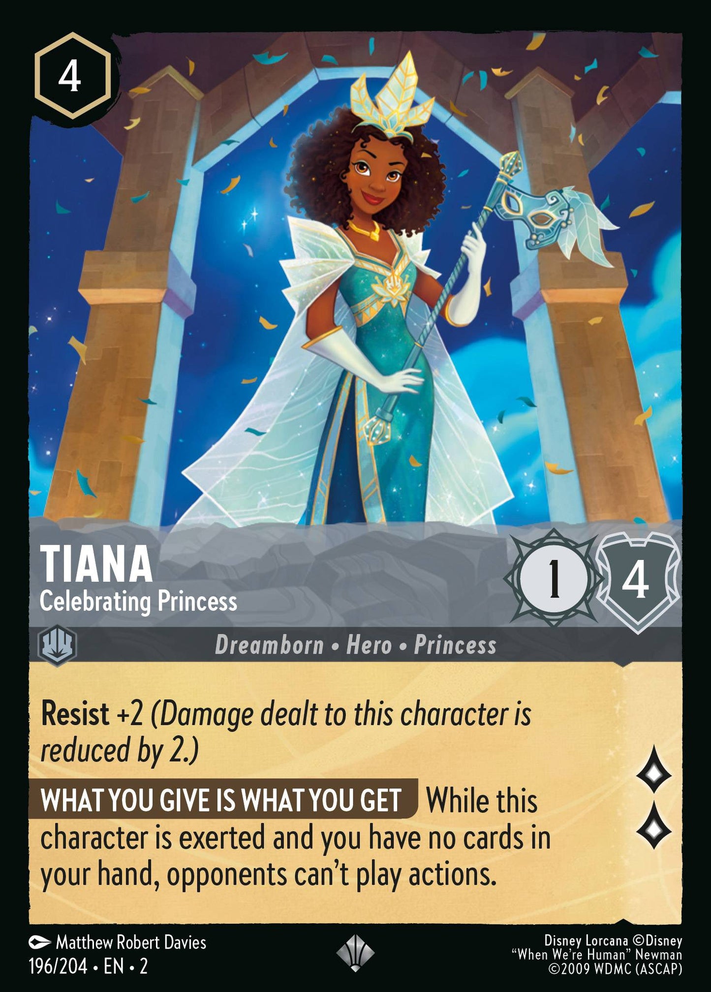 Tiana - Celebrating Princess | Rise of the Floodborn #196 [foil]