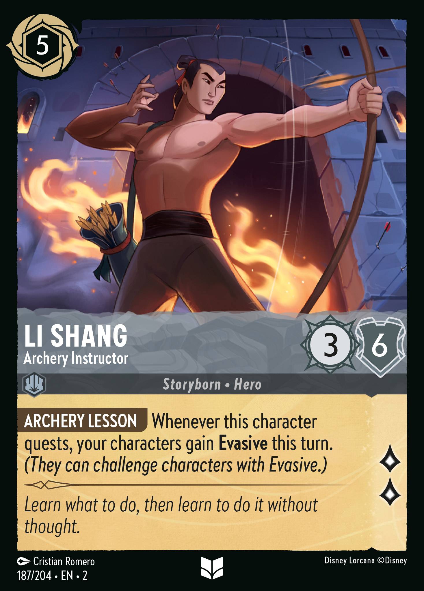 Li Shang - Archery Instructor | Rise of the Floodborn #187 [foil]