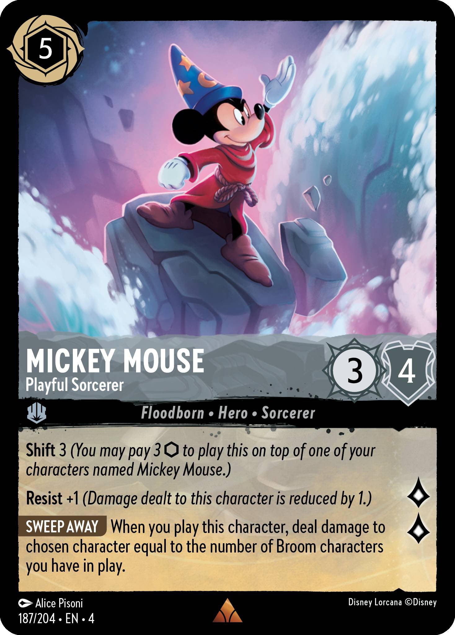 Mickey Mouse - Playful Sorcerer | Ursula's Return #187 [foil]