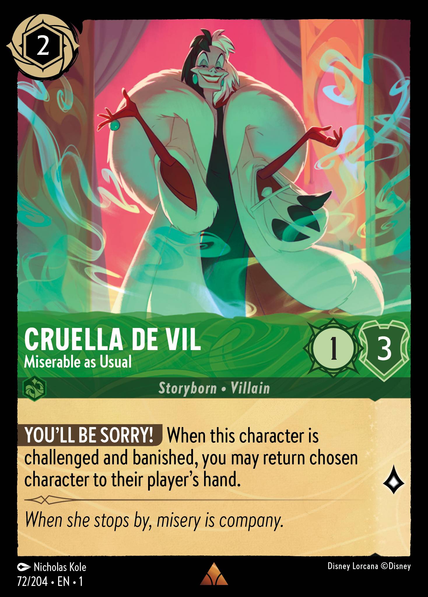 Cruella De Vil - Miserable as Usual | The First Chapter #72 [foil]