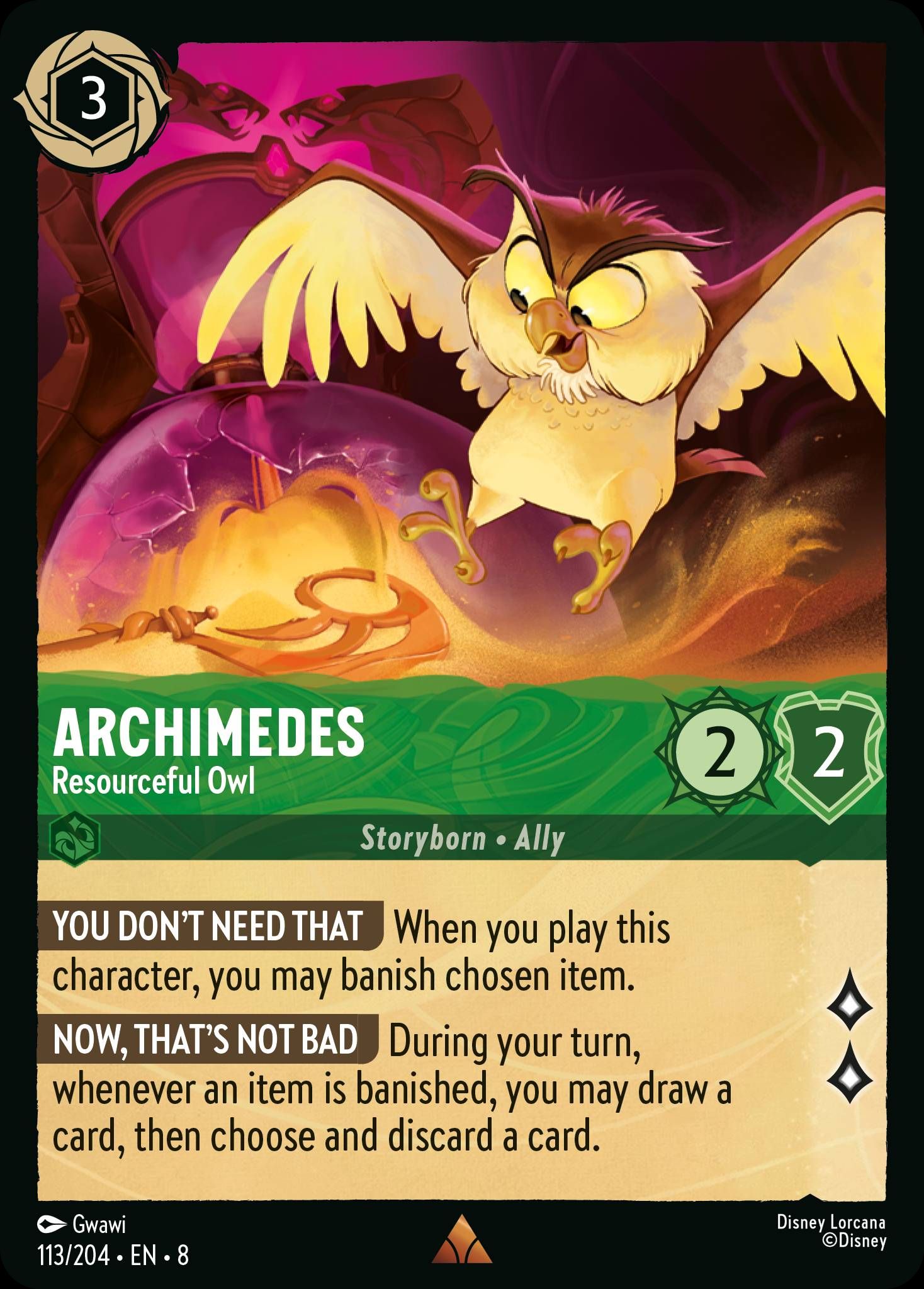Archimedes - Resourceful Owl | Reign of Jafar #113 [foil]