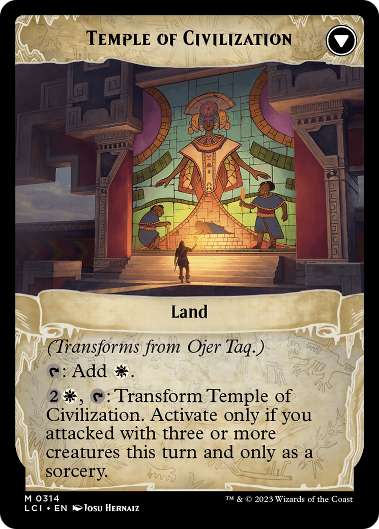 Ojer Taq, Deepest Foundation // Temple of Civilization | The Lost Caverns of Ixalan #314 back face